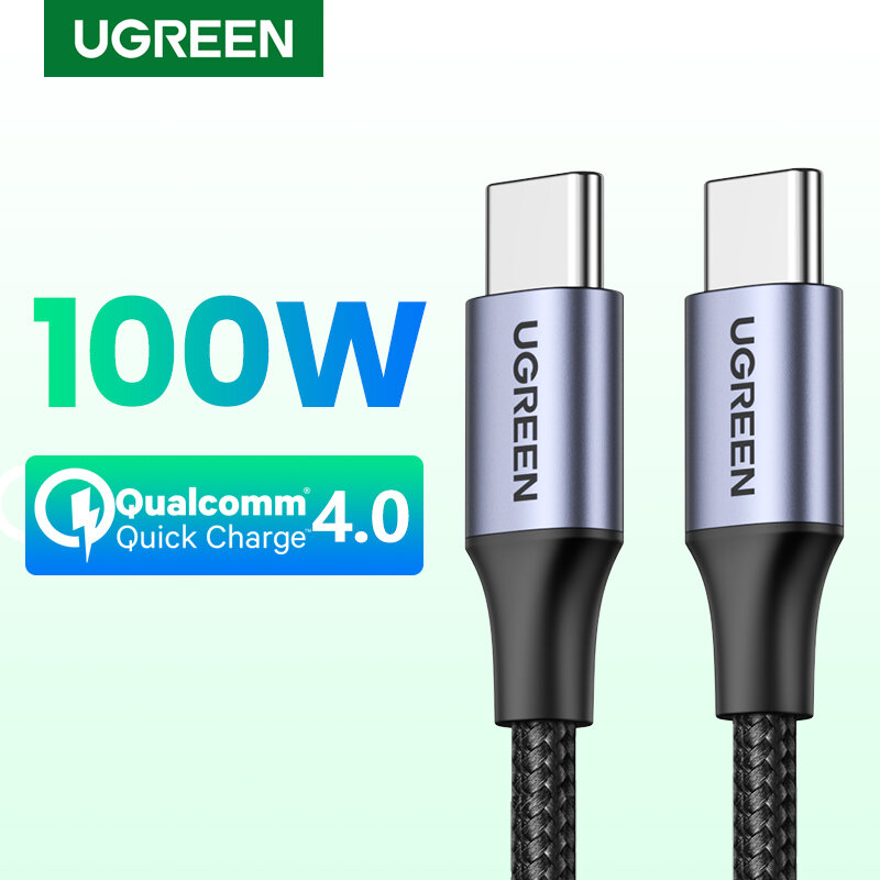 UGREEN USB Type C to USB C PD 60W/100W Cable for Apple MacBook Air 2020/MacBook Pro 2018, SAMSUNG S21/S22+/Note 20/S10, Huawei Matebook, iPad Pro 2018, Support Quick Charge4.0 USB Cord