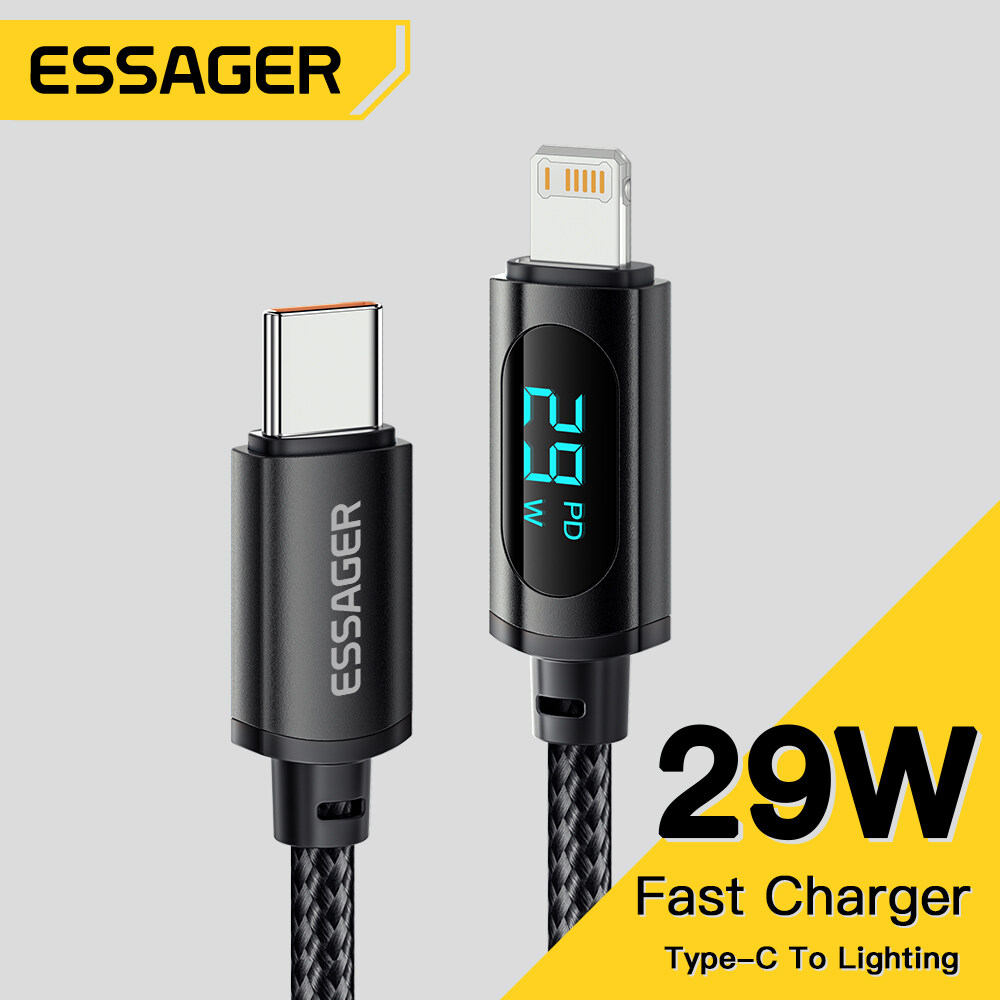 Essager 7A PD 100W/29W  USB A TO Type C  Type-C  To C Display Cord Cable Fast Charger For Xiaomi Poco3 Samsung Huawei MacBook iPad iPhone Wire For Phone Charging