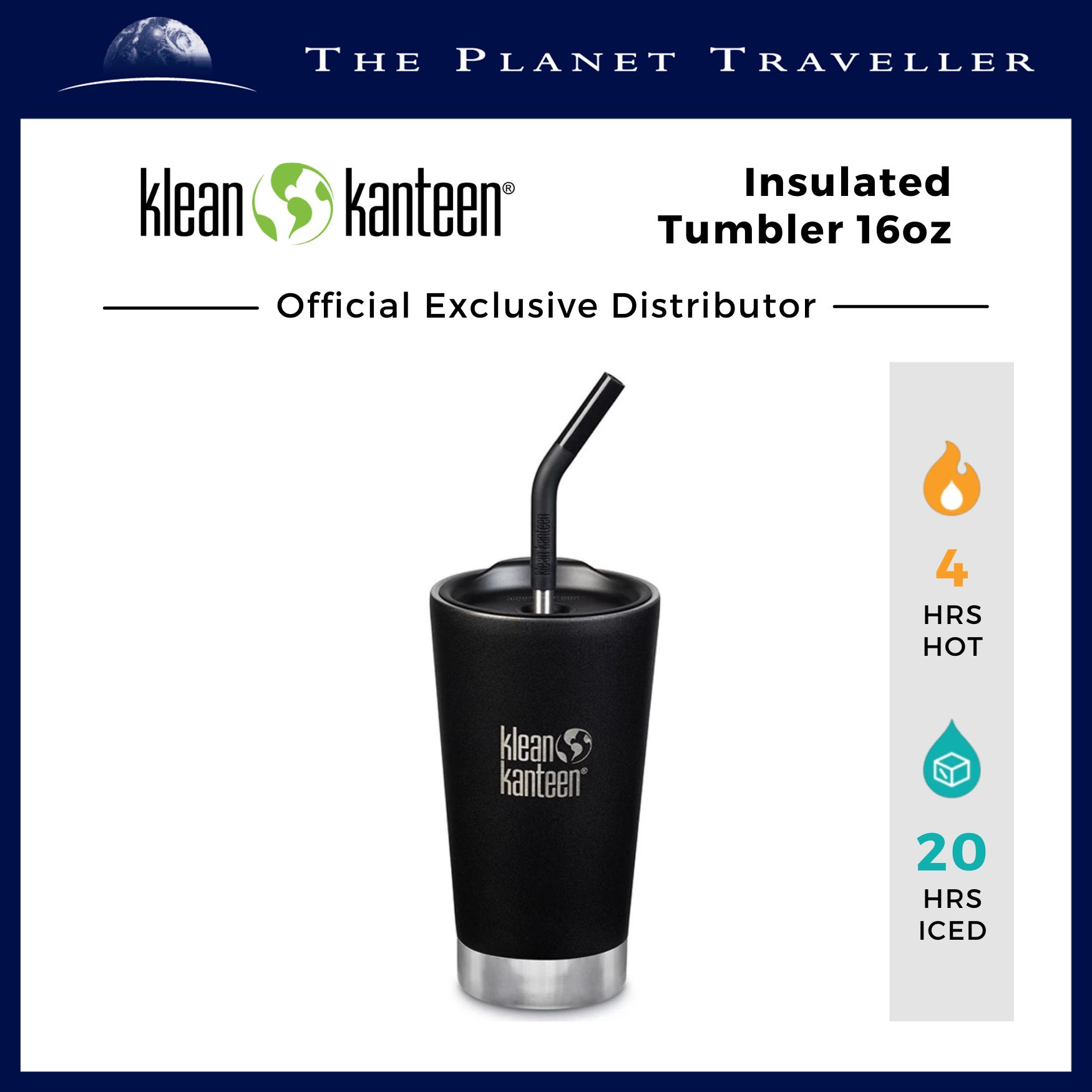 Klean Kanteen Insulated Tumbler 16Oz (With Straw Lid)