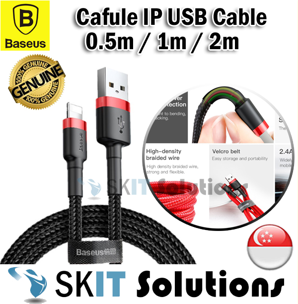 ★Baseus Cafule iPhone IOS USB Data Charging Charger Cable Nylon Braided 2.4A 1.5A IP Sync★ 0.5m / 1m / 2m