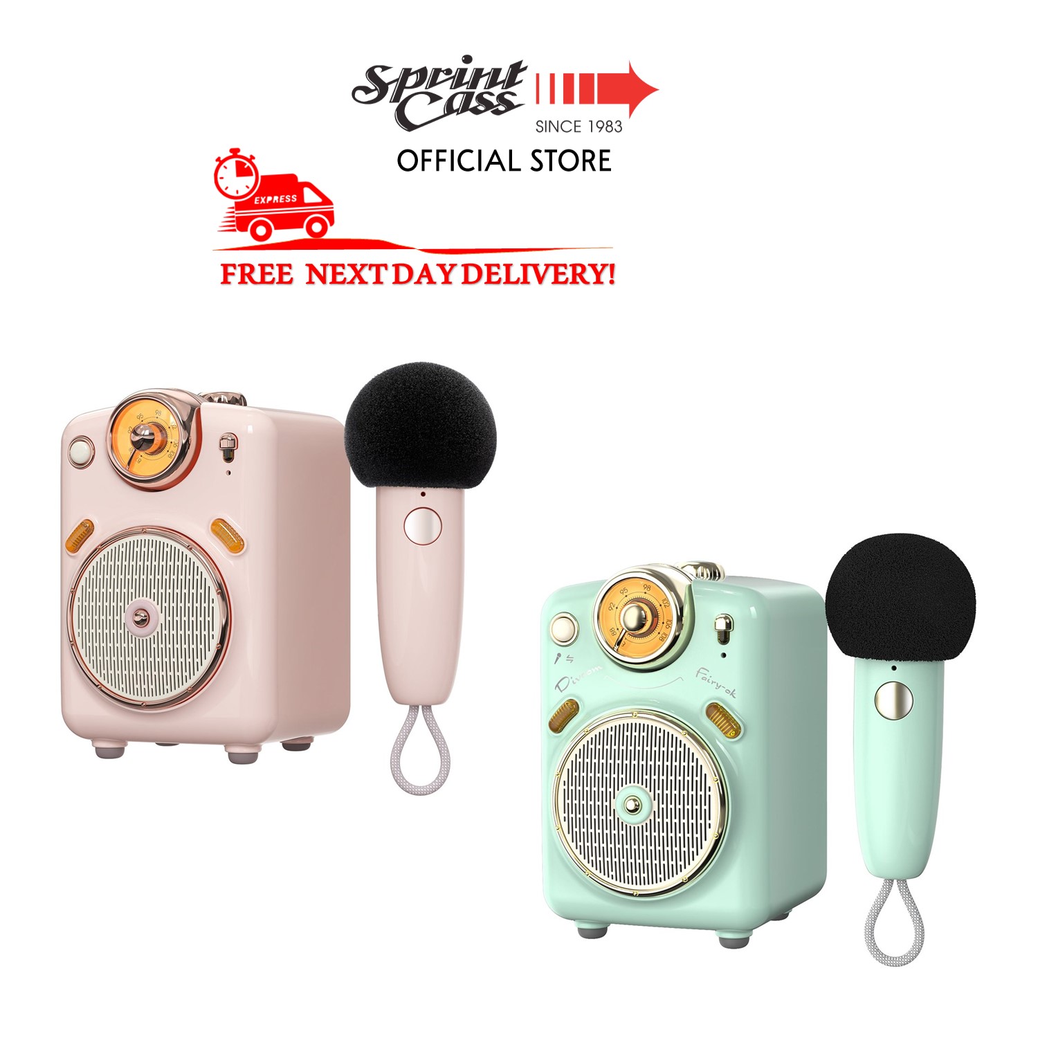 (NEXT DAY DELIVERY) Divoom Fairy OK Karaoke Portable Speaker with Wireless MIC/FM/MicroSD/BT