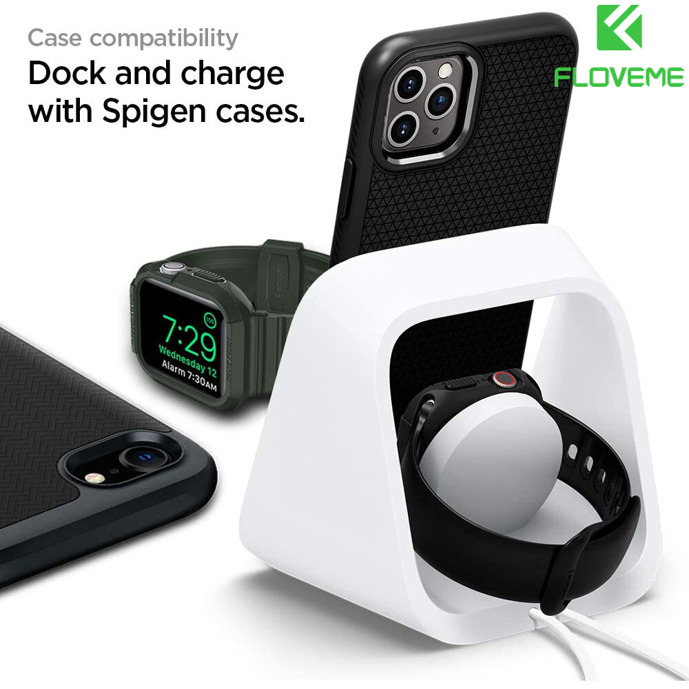 FLOVEME Charger Stand Holder 3 In 1 Silicone Station Dock for Apple Watch iphone ipad Headset Charger Stand