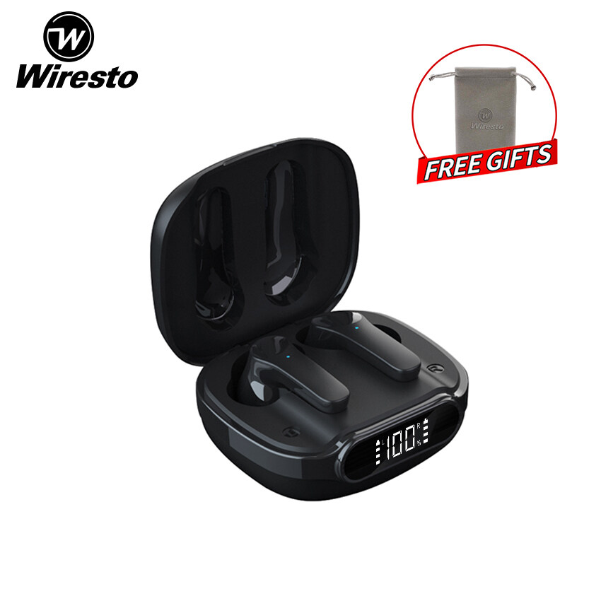 Wiresto Bluetooth Earphones TWS Wireless Earbud ANC Upgrade Active Noise Reduction HIFI Sport Headphone Noise Cancelling Headset For IOS Android Phone