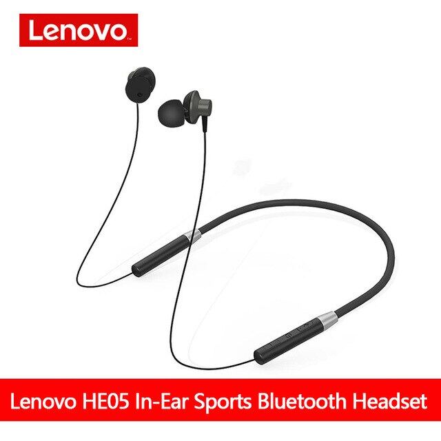 Lenovo Bluetooth Earphones HE05 Wireless Earbuds Magnetic Neckband Earphone Waterproof Sport Headset with Mic Noise Cancelling