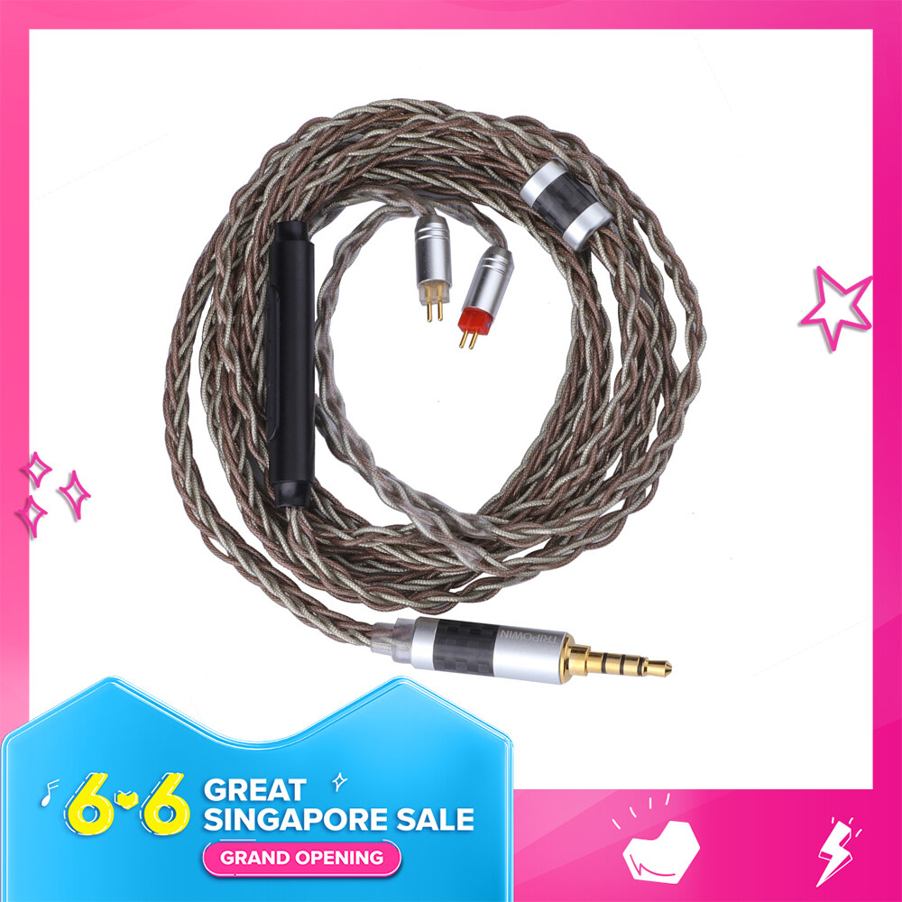 TRIPOWIN tripowin C8 8-Core Silver Copper Foil Braided Earphone Replacement Upgrade Cable, Tinsel Silver Copper Wire for KZ ZS10 PRO AS10 ZS10 ZS6 ES4 ZST ZSR ED16 TRN V80